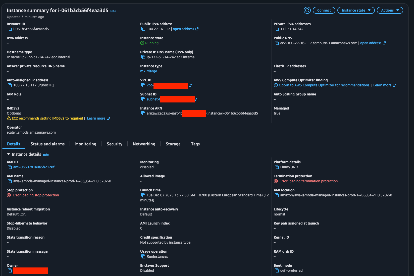 Lambda Managed Instances standard configuration