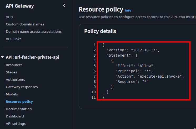 Misconfigured Resource-based policy for an API Gateway