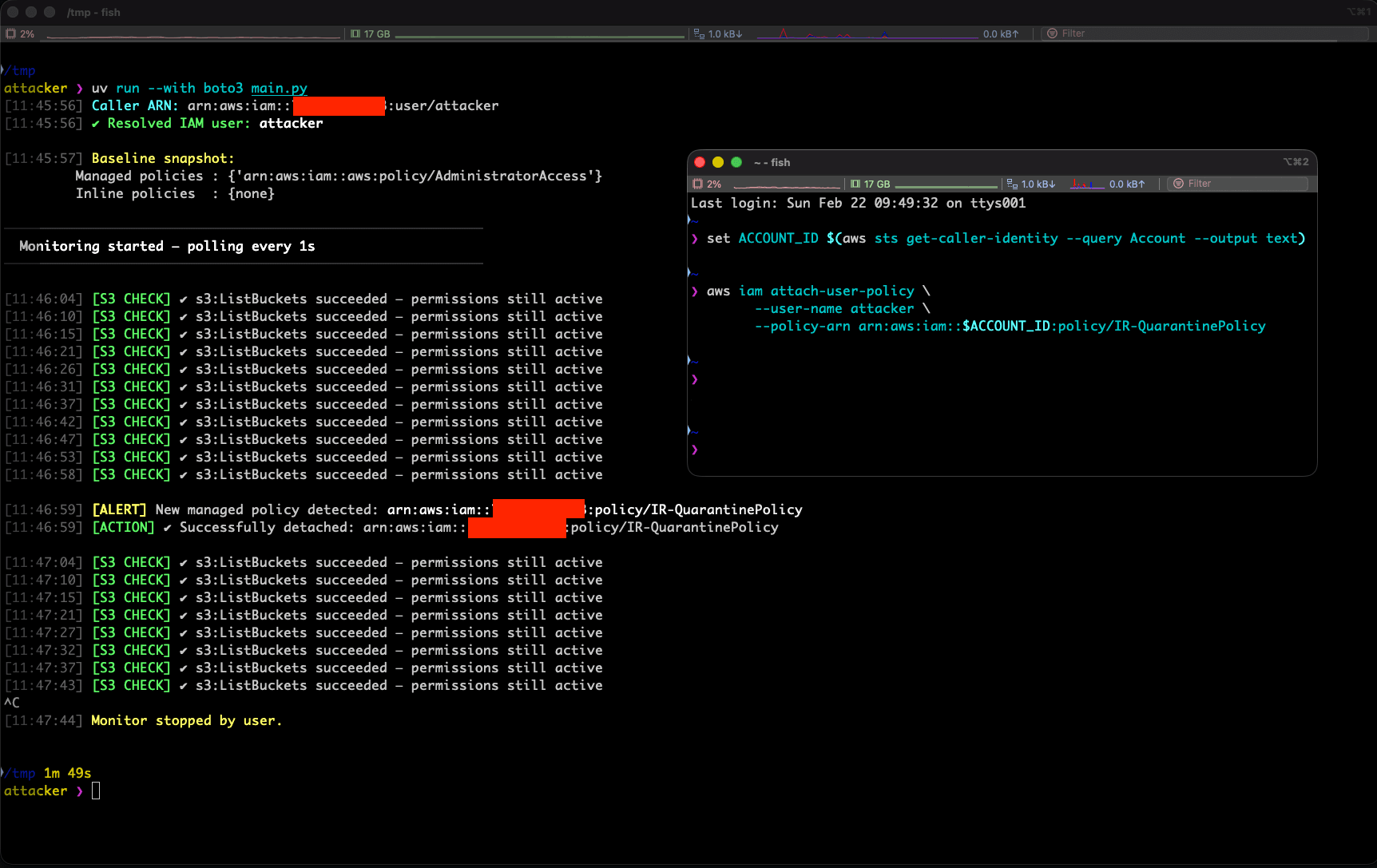 Attacker racing against the defender's incident response containment procedures