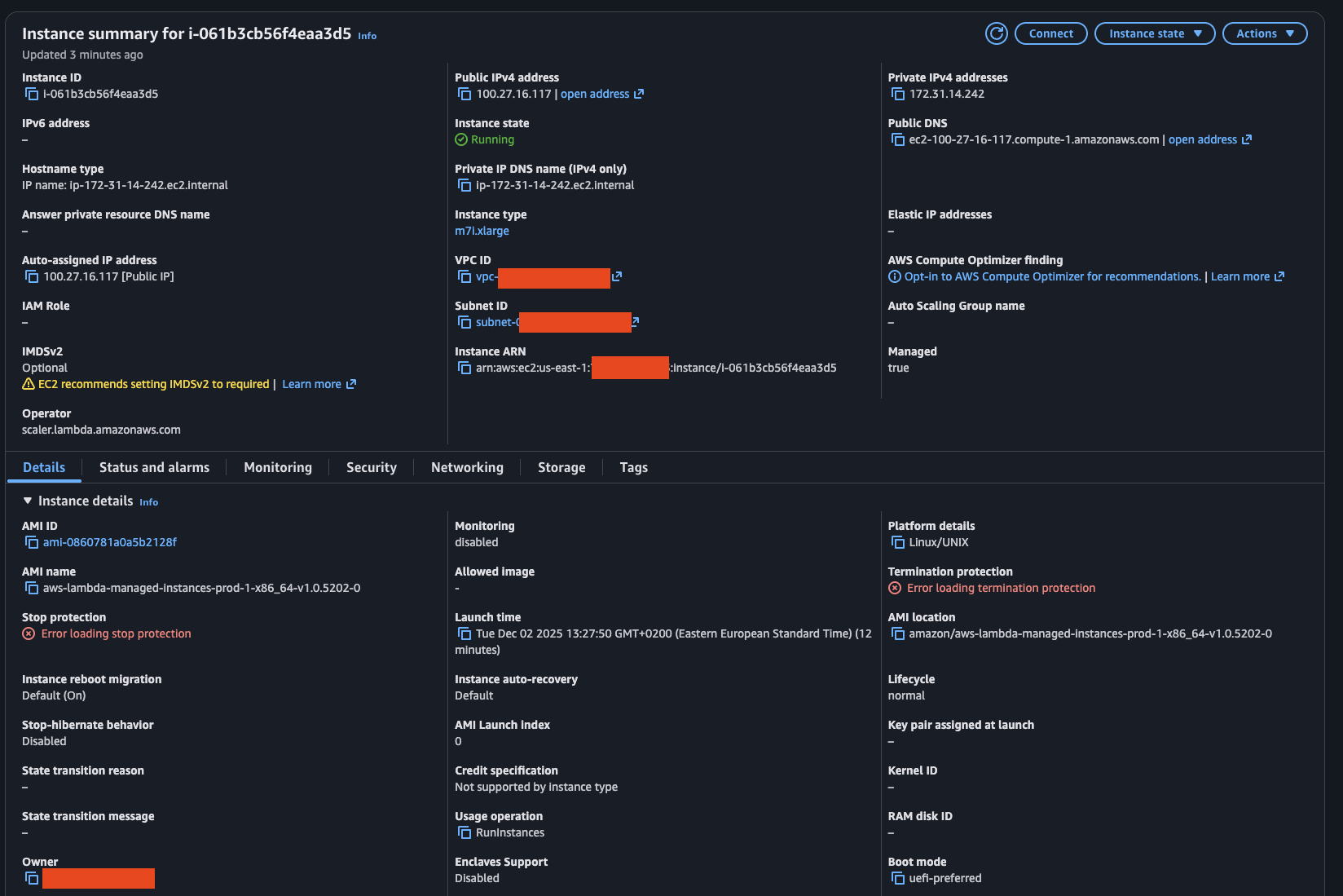Lambda Managed Instances standard configuration
