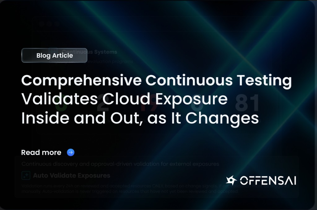 OFFENSAI blog article card for Comprehensive Continuous Testing Validates Cloud Exposure Inside and Out, as It Changes